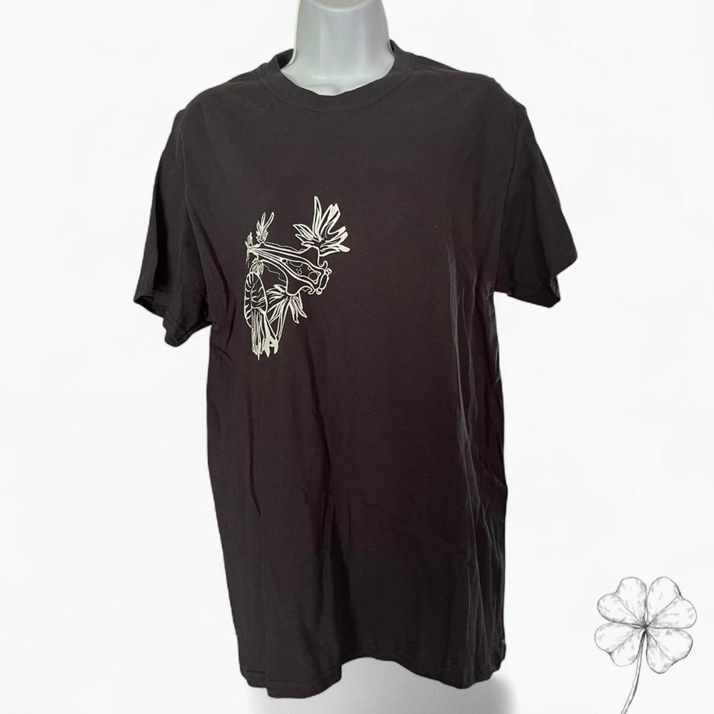 Gildan Black Tee with White Graphic